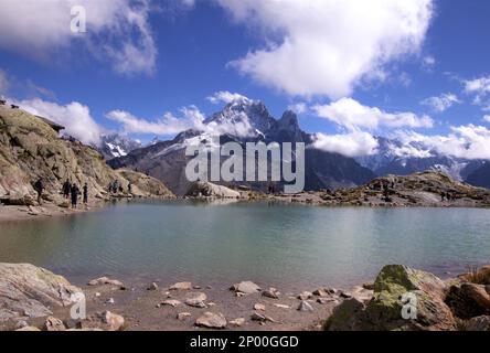 Alpes, France, Lac blanc, Chamonix, Europe, Montagnes, Camping Banque D'Images