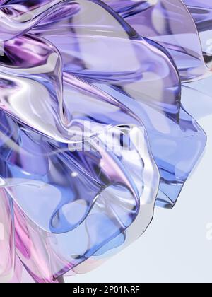 3D rendu de l'illustration en verre ou en cristal à fleurs pour le dépliant de beauté, la présentation ou la couverture du catalogue. Banque D'Images