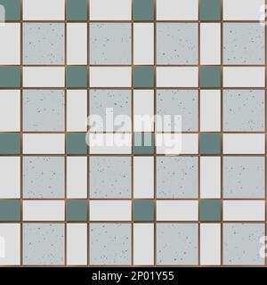 Vector Retro Iconic Old Hong Kong Flooring Tiles motif sans couture pour les produits ou les impressions papier d'emballage. Banque D'Images