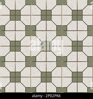 Vector Retro Iconic Old Hong Kong Flooring Tiles motif sans couture pour les produits ou les impressions papier d'emballage. Illustration de Vecteur