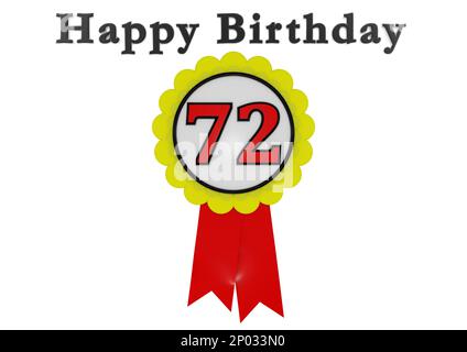 Un bouton doré avec un chiffre rouge et le mot joyeux anniversaire Banque D'Images