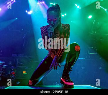 1 mars 2023: Tatiana Shmayluk du groupe ukrainien NuMetal Jinjer en direct à la Guilde des étudiants de Liverpool (Credit image: © Andy Von PIP/ZUMA Press Wire) USAGE ÉDITORIAL SEULEMENT! Non destiné À un usage commercial ! Banque D'Images