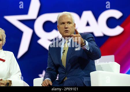 National Harbour, Maryland, États-Unis. 2nd mars 2023. Matt Schlapp, président du CPAC à la Conférence d'action politique conservatrice (CPAC) de 2023 à National Harbour, Maryland, États-Unis, jeudi, 2 mars, 2023. Credit: Ron Sachs/CNP/dpa/Alay Live News Banque D'Images