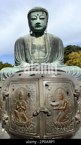 Le Grand Bouddha à Kōtoku-in, Kamakura, Japon. Banque D'Images