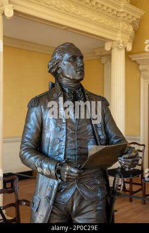 Statue de George Washington à l'édifice de la capitale de la maison d'État du Maryland à Annapolis MD Banque D'Images