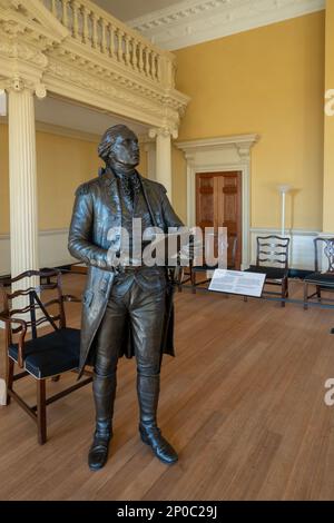 Statue de George Washington à l'édifice de la capitale de la maison d'État du Maryland à Annapolis MD Banque D'Images