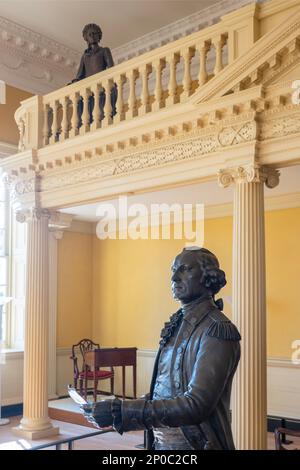 Statue de George Washington à l'édifice de la capitale de la maison d'État du Maryland à Annapolis MD Banque D'Images