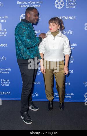 NEW YORK, NEW YORK - 02 MARS : les directeurs Cedric Ido et Rebecca Zlotowski assistent à la soirée d'ouverture du rendez-vous 28th avec une exposition de cinéma français au Walter Reade Theatre du Lincoln Center on 2 mars 2023 à New York. Banque D'Images