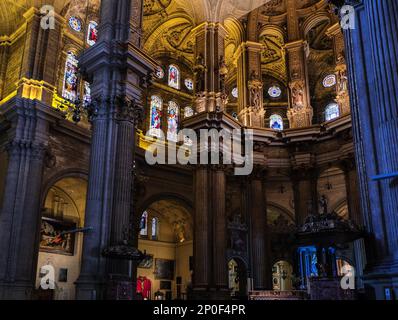 Vue de l'intérieur de la cathédrale de l'Incarnation à Malaga Banque D'Images