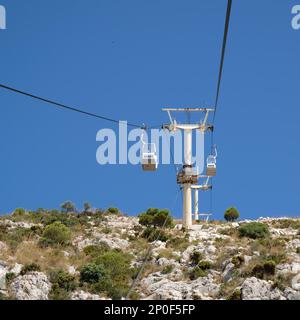 BENALMADENA, Andalousie/ESPAGNE - 7 juillet : téléphérique pour le Mont Calamorro près de Benalmadena Espagne le 7 juillet 2017 Banque D'Images