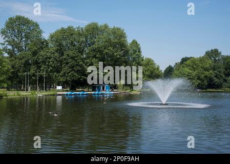 Bassin d'eau, Fredenbaumpark, Dortmund, région de la Ruhr, Rhénanie-du-Nord-Westphalie, Allemagne Banque D'Images