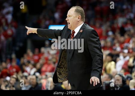 Madison, WI, États-Unis. 2nd mars 2023. Greg Gard, entraîneur-chef des Badgers du Wisconsin, lors du match de basket-ball de la NCAA entre les Boilermakers Purdue et les Badgers du Wisconsin au Kohl Center de Madison, WISCONSIN. Darren Lee/CSM/Alamy Live News Banque D'Images