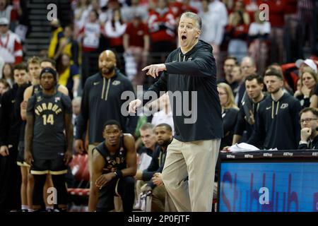 Madison, WI, États-Unis. 2nd mars 2023. Matt Painter, entraîneur-chef de Purdue Boilermakers, pendant le match de basket-ball NCAA entre les Purdue Boilermakers et les Wisconsin Badgers au Kohl Center de Madison, WISCONSIN. Darren Lee/CSM/Alamy Live News Banque D'Images