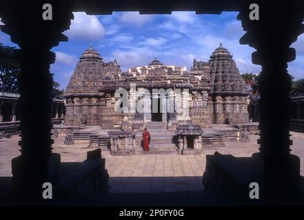 13th siècle temple de Chennakesava ou temple de Hoysala à Somnathpur, Karnataka, Inde, Asie Banque D'Images