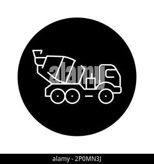 Icône de ligne couleur de chariot en béton. Construction de routes. Pictogramme pour page Web Illustration de Vecteur