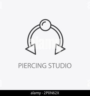Logo du studio de perçage. Illustration du vecteur minimal Illustration de Vecteur