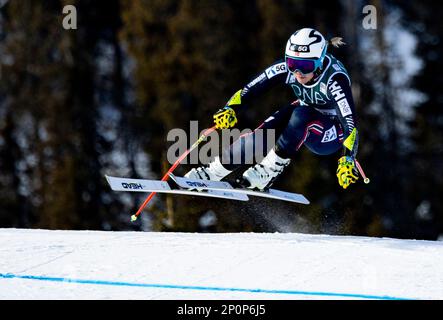 Kvitfjell 20230302. Ragnhild Mowinckel pendant l'entraînement des femmes en descente, avant les courses de la coupe du monde alpin à Kvitfjell. Photo: Geir Olsen / NTB Banque D'Images