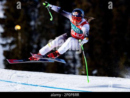 Kvitfjell 20230302. Sofia Goggia (ITA) lors de l'entraînement des femmes en descente avant les courses de la coupe du monde alpin à Kvitfjell. Photo: Geir Olsen / NTB Banque D'Images