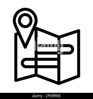 Icône Map Vector Thick Line pour une utilisation personnelle et commerciale. Banque D'Images