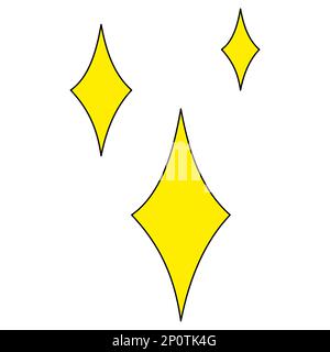 Forme géométrique losange losange ou étoiles élément de design décoratif, dessin vectoriel plat de style doodle Illustration de Vecteur