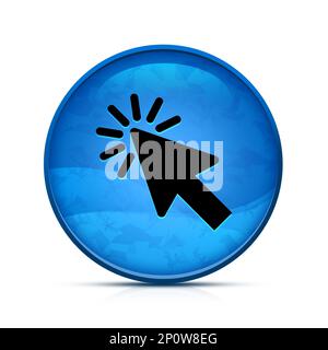 Icône de curseur sur un bouton rond bleu splash élégant Banque D'Images