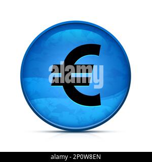 Symbole euro sur le bouton rond bleu splash Banque D'Images