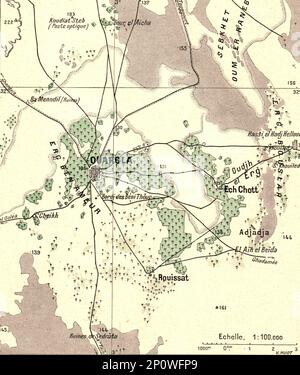 ''le bas Sahara-les Oasis, Ouargla; Afrique du nord', 1914. De "Grande Géographie Bong Illastree", 1914. Banque D'Images