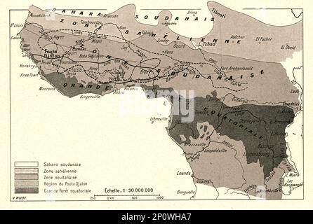 ''zones de végétation; l'Ouest Africain', 1914. De "Grande Géographie Bong Illastree", 1914. Banque D'Images