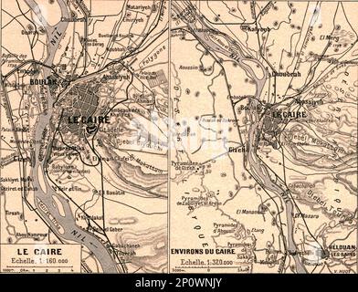 ''le Caire. Environs du Caire ; le Nord-est Africain, 1914. De "Grande Géographie Bong Illastree", 1914. Banque D'Images