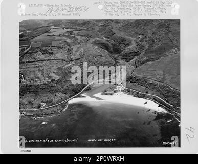 Hawaï - baie de Waimea, Photographie aérienne. Banque D'Images