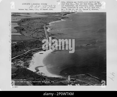 Hawaï - baie de Waimea, Photographie aérienne. Banque D'Images