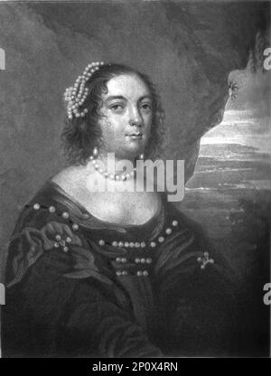 Anne, Lady Fairfax, épouse de Thomas, Lord Fairfax, 1811. De "Portraits de personnages illustres dans l'Histoire britannique du début du règne d'Henri le huitième à la fin du règne de Jacques le deuxième" [Samuel Woodburn, Londres, 1815]. Banque D'Images