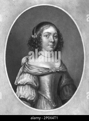 'Charlotte Stanley, comtesse de Derby; Obit 1663, enterrée à Ormskirk', 1810. De "Portraits de personnages illustres dans l'Histoire britannique du début du règne d'Henri le huitième à la fin du règne de Jacques le deuxième" [Samuel Woodburn, Londres, 1815]. Banque D'Images