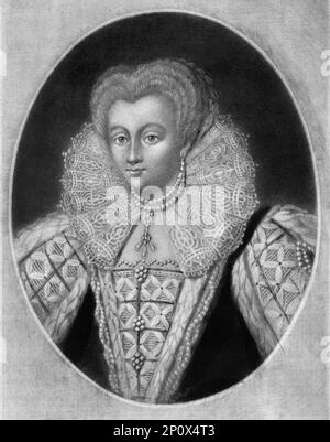 «La princesse Elizabeth, fille de Henry VIII Après la Reine; Natus 1533 - Denatus 1603', 1810. De "Portraits de personnages illustres dans l'Histoire britannique du début du règne d'Henri le huitième à la fin du règne de Jacques le deuxième" [Samuel Woodburn, Londres, 1815]. Banque D'Images