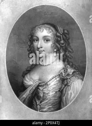 'miss Brook(e) après Lady Denham, mariée à Sir John Denham à l'âge de 18 ans, il étant de 79 ans', 1811. De "Portraits de personnages illustres dans l'Histoire britannique du début du règne d'Henri le huitième à la fin du règne de Jacques le deuxième" [Samuel Woodburn, Londres, 1815]. Banque D'Images