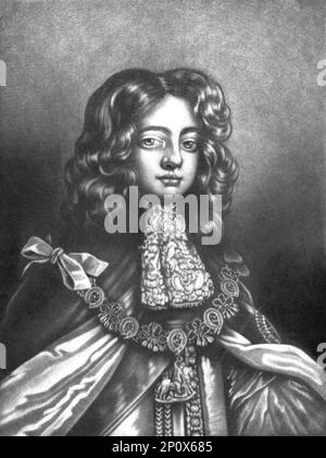 'Charles Lennox (Lenos), duc de Richmond, fils naturel de Charles II par la duchesse de Portsmouth; Obit 1723'. De "Portraits de personnages illustres dans l'Histoire britannique du début du règne d'Henri le huitième à la fin du règne de Jacques le deuxième" [Samuel Woodburn, Londres, 1815]. Banque D'Images