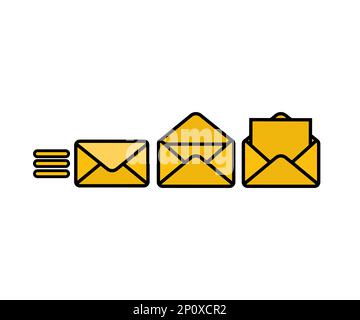 Icônes de messagerie définies. Icône E-mail. Logo représentant un symbole d'enveloppe. Enveloppe de message. Nouvelle lettre. Envoi de la correspondance de la conception vectorielle et de l'illustration. Illustration de Vecteur