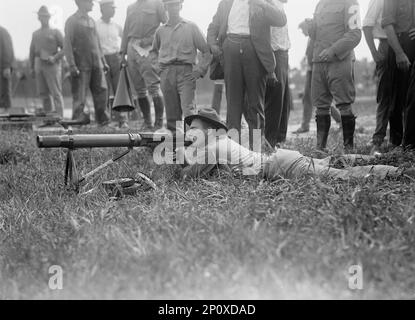 Marine corps Rifle Range, Lewis machine Gun tests, 1917. Banque D'Images