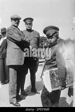 Russie War Pictures - General [Hugh L.] Scott on Eastern Front, 1917. Banque D'Images