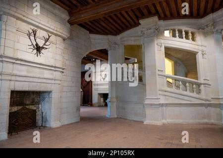 Chambord, France, 25 février 2023. Le Château de Chambord est le plus grand château de la vallée de la Loire. Banque D'Images