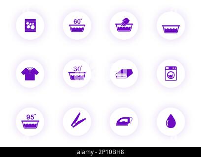 icônes vectorielles de couleur violet pour le linge Illustration de Vecteur