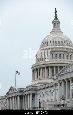 Neige et début du printemps à Washington DC, février 23. Capitolhill Banque D'Images