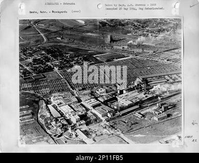 Nebraska - Omaha, Photographie aérienne. Banque D'Images