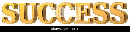 Succès de mot d'or isolé. Concept réussi Banque D'Images