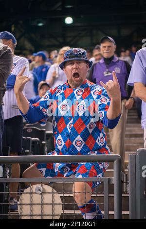 August 5 2021: Chicago Cubs center fielder Rafael Ortega ((66) gets a hit  during the game with Colorado Rockies held at Coors Field in Denver Co.  David Seelig/Cal Sport Medi(Credit Image: ©