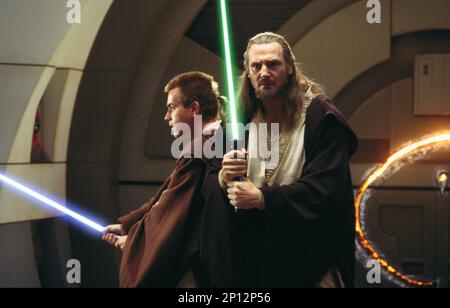 Star Wars The Phantom menace Ewan McGregor & Liam Neeson Banque D'Images