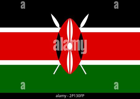 Drapeau national de la République du Kenya Banque D'Images