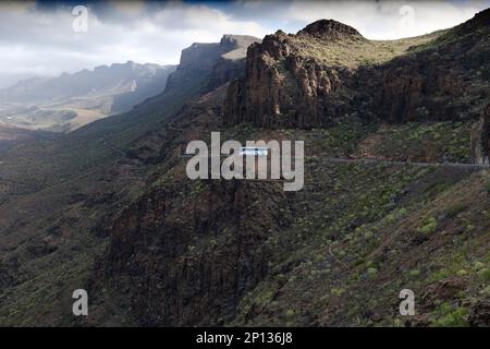 Paysage montagneux vu de Mirador Astronómico de la Degollada de las Yeguas, Gran Canaria, îles Canaries, Espagne, Europe Banque D'Images