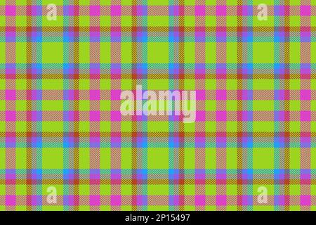 Tissu tartan vecteur. Texture du motif d'arrière-plan. Carreaux en tissu sans couture écossais aux couleurs citron vert et violet. Illustration de Vecteur