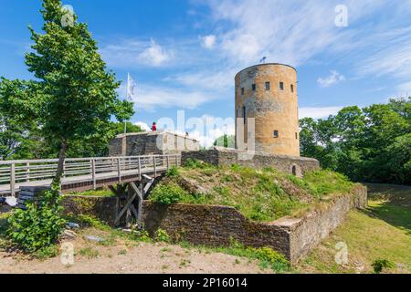 Hilchenbach : Château de Ginsburg à Rothaargebirge (montagnes de Rothaar) à Siegen-Wittgenstein, Nordrhein-Westfalen, Rhénanie-du-Nord-Westphalie, Allemagne Banque D'Images